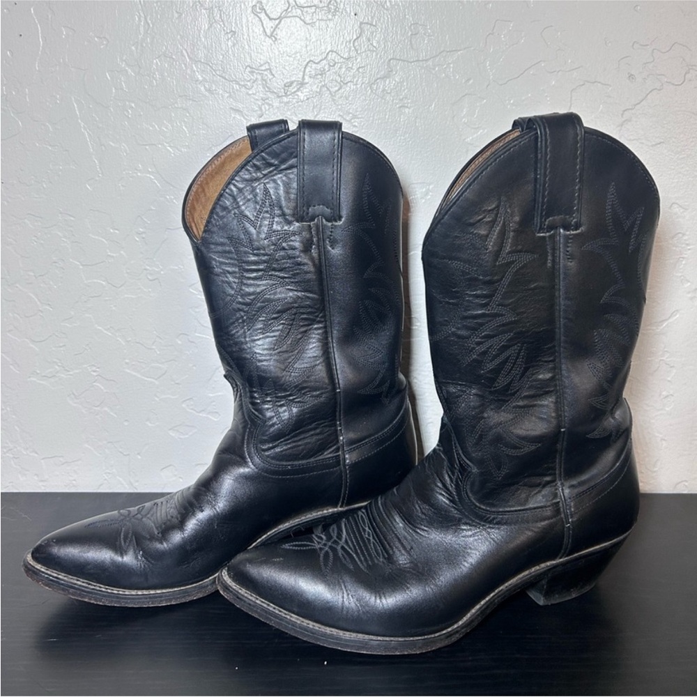 Justin L4903 Vintage Black Leather Cowboy Boots